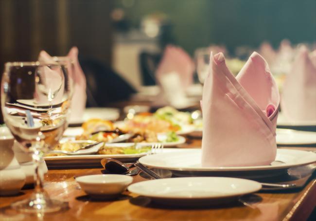 Table Set at a Restaurant