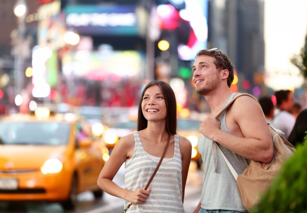 Couple in Times Square